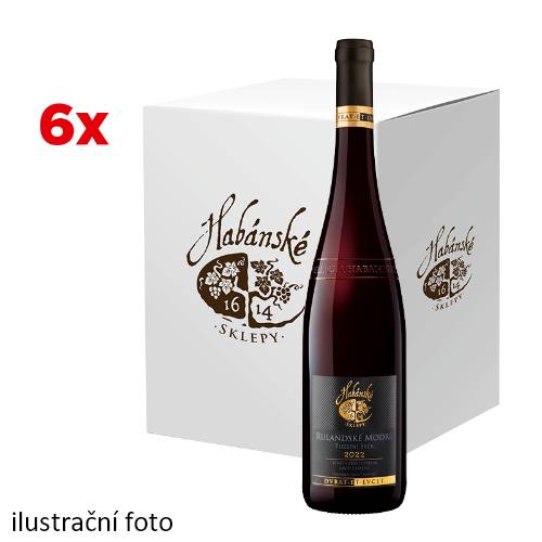 Habánské sklepy Rulandské modré 2022 pozdní sběr - karton 6 ks